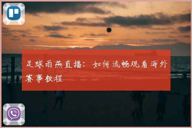 足球雨燕直播：如何流畅观看海外赛事教程